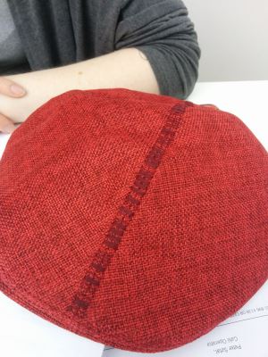 Genetic Hat with DNA encoded in the thread pattern